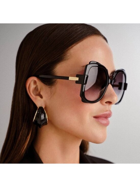 Gucci GG1431S 003 Sunglasses Transparent Dark Cyclamen Square Frame main image 7